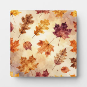 Herfstbladeren Watercolor Herfstpatroon Fotoplaat