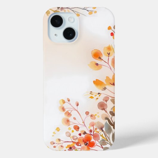 Herfstbladeren Watercolor Hoesje (Achterkant)