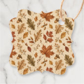 Herfstbladeren Watercolor Patroon Bedankjes Labels (Achterkant)