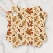 Herfstbladeren Watercolor Patroon Bedankjes Labels (Voorkant)