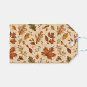 Herfstbladeren Watercolor Patroon Cadeaulabel (Voorkant (Horizontaal))
