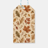 Herfstbladeren Watercolor Patroon Cadeaulabel (Achterkant)