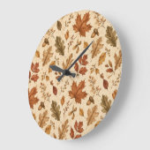 Herfstbladeren Watercolor Patroon Grote Klok (Hoek)