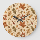 Herfstbladeren Watercolor Patroon Grote Klok (Voorkant)