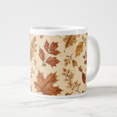 Herfstbladeren Watercolor Patroon Grote Koffiekop (Voorkant rechts)