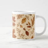 Herfstbladeren Watercolor Patroon Grote Koffiekop (Rechts)