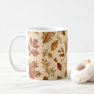 Herfstbladeren Watercolor Patroon Koffiemok