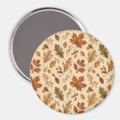 Herfstbladeren Watercolor Patroon Magneet (Voorkant / Achterkant)