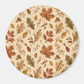 Herfstbladeren Watercolor Patroon Magneet (Voorkant)