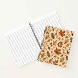 Herfstbladeren Watercolor Patroon Notitieboek