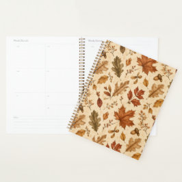 Herfstbladeren Watercolor Patroon Planner