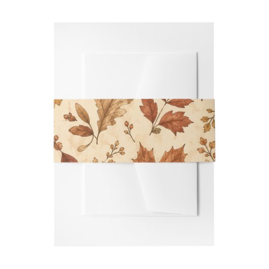 Herfstbladeren Watercolor Patroon Uitnodigingen Wikkel (Voorkant Voorbeeld)