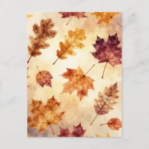 Herfstbladeren Watercolor Vallei Patroon Briefkaart