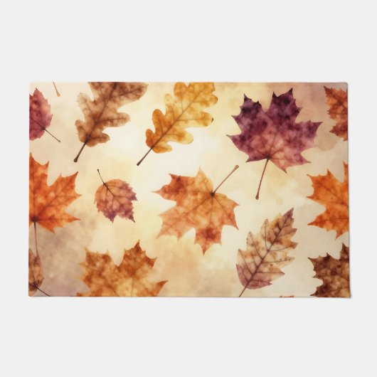 Herfstbladeren Watercolor Vallei Patroon Deurmat (Voorkant)