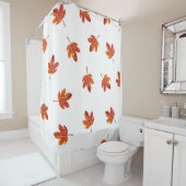 Herfstbladeren Waterverf Hand getrokken Douchegordijn (In situ)