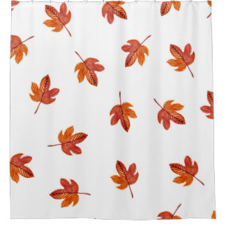 Herfstbladeren Waterverf Hand getrokken Douchegordijn