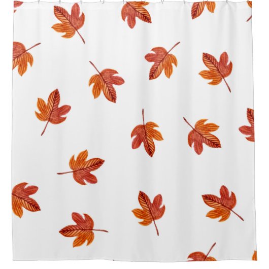 Herfstbladeren Waterverf Hand getrokken Douchegordijn (Voorkant)