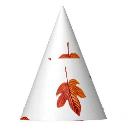 Herfstbladeren Waterverf Hand getrokken Feesthoedjes (Voorkant)