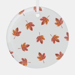 Herfstbladeren Waterverf Hand getrokken Glas Ornament