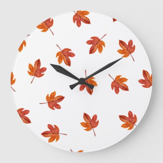 Herfstbladeren Waterverf Hand getrokken Grote Klok (Voorkant)