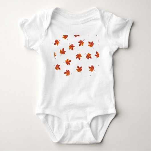 Herfstbladeren Waterverf Hand getrokken Romper (Voorkant)
