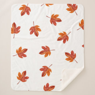 Herfstbladeren Waterverf Hand getrokken Sherpa Deken