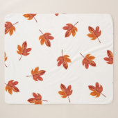 Herfstbladeren Waterverf Hand getrokken Sherpa Deken (Voorkant (horizontaal))