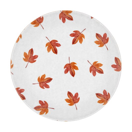 Herfstbladeren Waterverf Hand getrokken Snijplank (Voorkant)