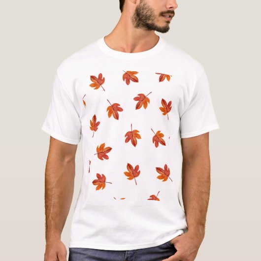 Herfstbladeren Waterverf Hand getrokken T-shirt (Voorkant)