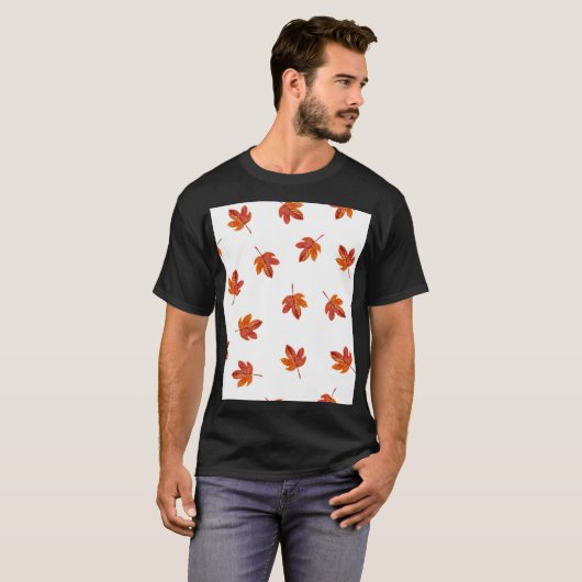 Herfstbladeren Waterverf Hand getrokken T-shirt (Voorkant volledig)