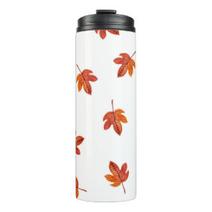 Herfstbladeren Waterverf Hand getrokken Thermosbeker