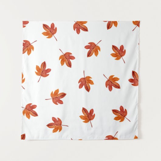 Herfstbladeren Waterverf Hand getrokken Wandkleed (Voorkant)