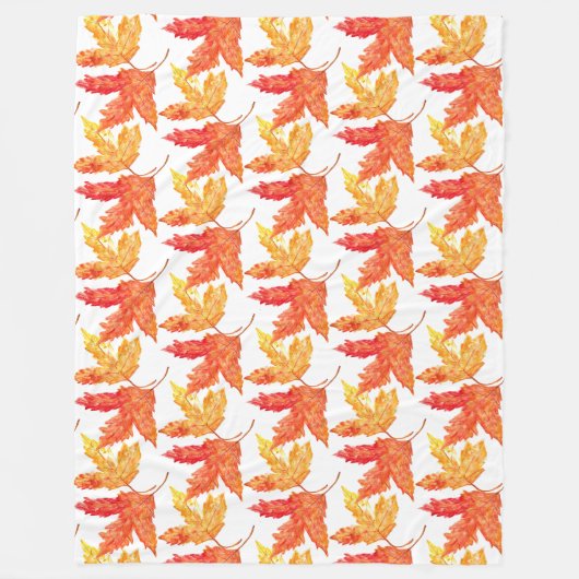 Herfstbladeren waterverf Herfst Rustieke Boom Fleece Deken (Voorkant)