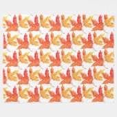 Herfstbladeren waterverf Herfst Rustieke Boom Fleece Deken (Voorkant (Horizontaal))