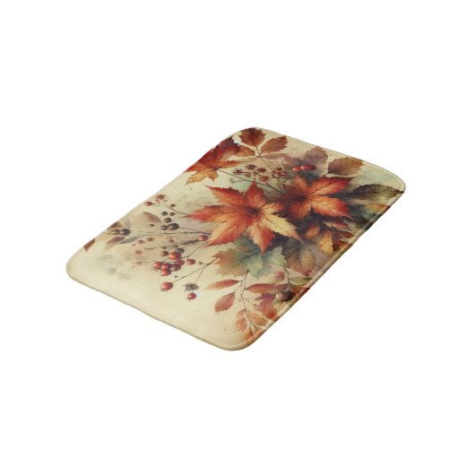 Herfstbladeren waterverf herfstkleuren badmat (Gekanteld)