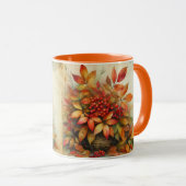 Herfstbladeren  waterverf herfstkleuren mok (Voorkant rechts)