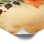 Herfstbladeren  waterverf herfstkleuren perfect poster (Hoek)
