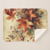 Herfstbladeren  waterverf herfstkleuren sherpa deken (Voorkant (horizontaal))