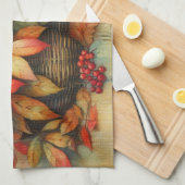 Herfstbladeren  waterverf herfstkleuren theedoek (Quarter Fold)