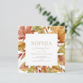 Herfstbladeren Waterverf Kinderen Verjaardag Kaart (Staand voorkant)