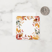 Herfstbladeren Waterverf Lijst Notitiekaartje (Voorkant / Achterkant in situ)