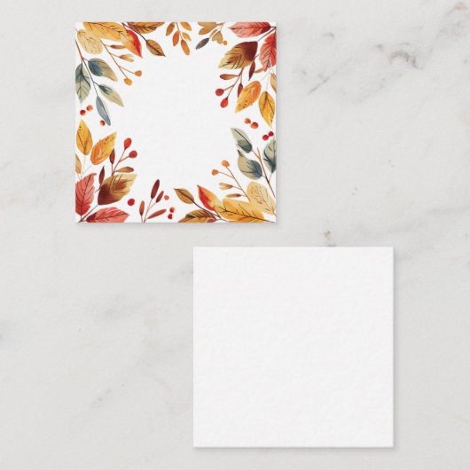 Herfstbladeren Waterverf Lijst Notitiekaartje (Voorkant / Achterkant)