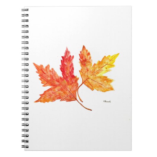 Herfstbladeren waterverf notitieboek (Voorkant)