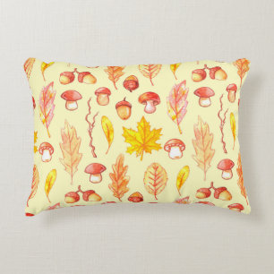 Herfstbladeren: Waterverf retro behang Accent Kussen