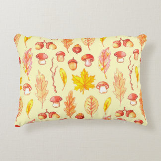 Herfstbladeren: Waterverf retro behang Accent Kussen
