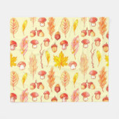 Herfstbladeren: Waterverf retro behang Fleece Deken (Voorkant (Horizontaal))