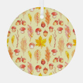 Herfstbladeren: Waterverf retro behang Glas Ornament (Achterkant)