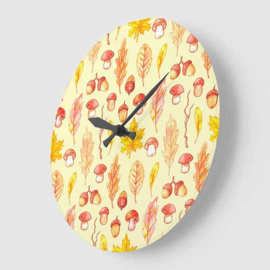 Herfstbladeren: Waterverf retro behang Grote Klok (Hoek)