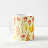 Herfstbladeren: Waterverf retro behang Koffiemok (Voorkant links)