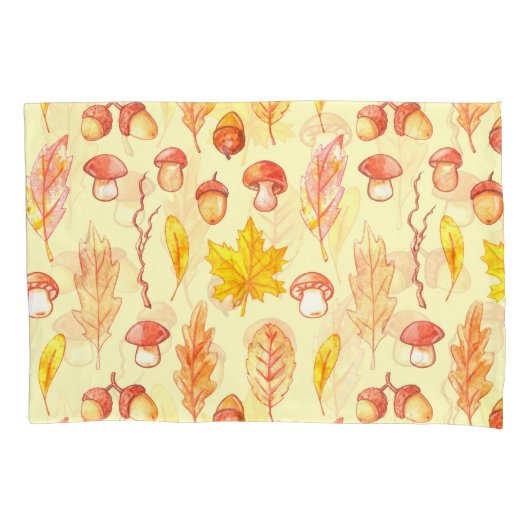 Herfstbladeren: Waterverf retro behang Kussensloop (Voorkant)